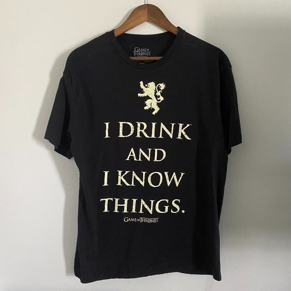 Game of Thrones I drink and I know things short sleeve shirt Size L large